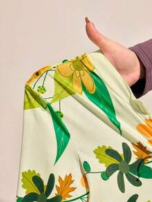 Exploreva Jersey Sepeda Wanita Lengan Panjang Motif Bunga Kecil - Kuning muda - View 6