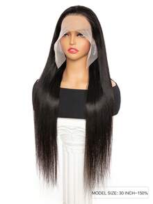 13x6 Lace Front Wigs Straight Unprocessed Brazilian Virgin Glueless Human Hair Wigs For Women Straight Full Lace Frontal Closure Wig Human Hair Pre Plucked Hairline Natural Color - Natural Black - View 4