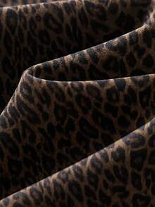 SHEIN MOD Plus Size Women's Leopard Print Flared Leg Jeans - Multicolor - View 4