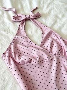 Glimmora Áo tank top nữ cổ yếm buộc dây sau lưng in kỹ thuật số - Nhiều màu - Xem 4