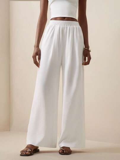 Briarwyn Women's Casual Commuting Minimalist Solid Color Loose Wide Leg Pants