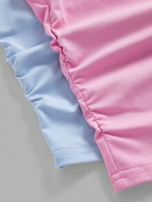 Bộ 2 áo croptop dệt kim đen trắng dáng ôm, nhún bèo, bất đối xứng cho bé gái tuổi teen, mua 1 tặng 1. - Nhiều màu - Xem 4