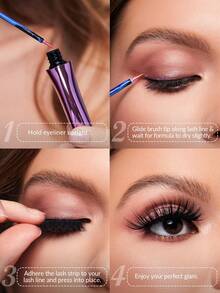 SHEGLAM All Eyes On You Eyelash Glue Liner-Clear Waterproof Liquid False Eyelash Glue Long Lasting Sweat-Proof Clear Eyeliner Pro Eye Make Up Eyeliner Kohl Kajal Henna Brand Beauty Makeup Face Paint Cosmetic For Women Girls Perfect For Winter Spring Ideal For Y2K Fancy Fashion Suitable For Birthday Valentine'S Day Gift Rave Party Ready Best Color - Clear - View 5