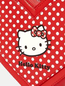 HELLO KITTY AND FRIENDS | SHEIN 1件女士时尚甜美可爱百搭街头Y2K复古红白波点印花心形手提包，适合日常购物、情人节、圣诞节和新年等场合。 - 紅色 - 查看 6