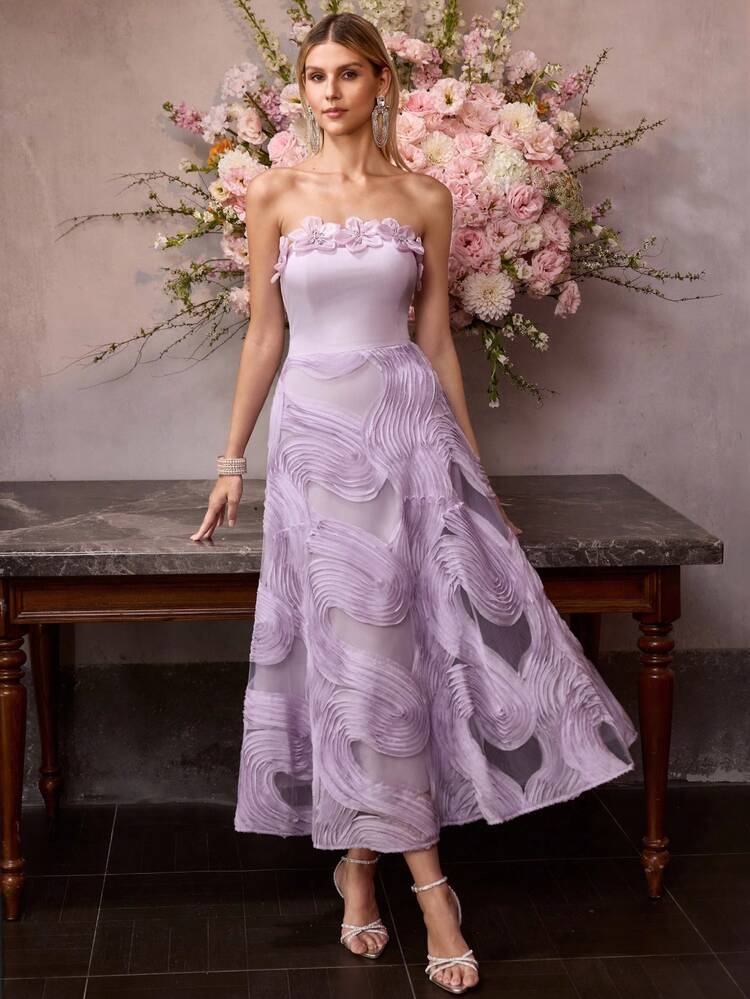 SUMMER FASHION WAIST-CINCHING BEADED STRAPLESS DRESS FOR WOMEN