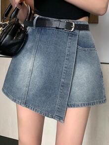 DAZY Women's Vintage Washed Denim Shorts, Suitable For Spring And Summer - Blue - View 10