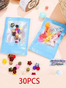 Rainbow Holographic Sealed Bags Metallic Foil Pouch Self Locking Bags Jewelry Packaging Shiny Colorful Aluminum Foil Bags For Gift Party Festival Wedding Christmas Birthday Cosmetics Accessories Storage - Multicolor - View 1