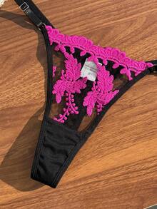 4pcs Women's Sexy Lingerie Set - Hot Pink - View 4