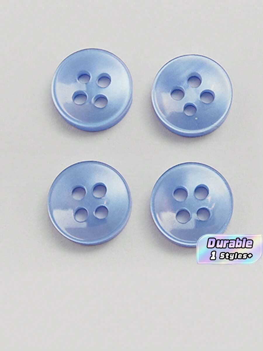 50/100/200/300/500/1000 Pcs Buttons - Light Blue Vintage Round Buttons For DIY Projects, Shirts, Sewing, Small Accessories (E.G., Wallets) And DIY Wallet Making. - Light blue - View 1