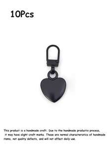 10pcs Heart-Shaped Zipper Pulls, Universal Zipper Replacement Sliders Suitable For Jackets, Backpacks, Handbags, (Multi-Color Options) - Heart zipper head - View 8