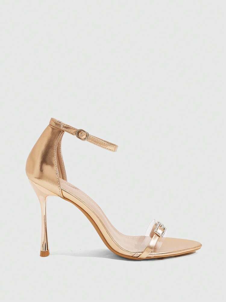 CUCCOO SZL Women Shoes Pointed Stiletto One-Word Strap Sexy Fashion Gorgeous Back Ankle Strap With Skirt Banquet Party Nightclub Women High Heel Open-Toed Sandals