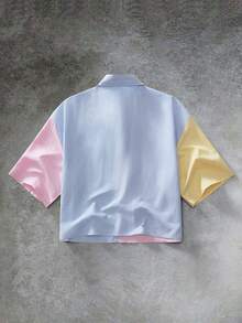 Manfinity VCAY 男士休闲通勤拼接衬衫 - 彩色 - 查看 3