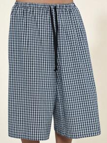 COUREZ Quần short dài đến đầu gối kẻ caro cạp thấp / Trang phục mùa hè Y2K cho nữ, quần short dài kẻ caro, trang phục đi chơi, trang phục thường ngày, trang phục dự tiệc, quần short lễ hội, trang phục lễ hội, quần mùa hè, trang phục mùa xuân cho nữ, quần áo mùa hè cho nữ - Màu xanh hải quân - Xem 5