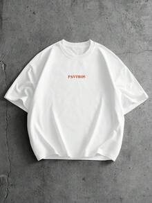PAVTROS 男士圆领短袖休闲时尚印花T恤，夏季 - 白色 - 查看 3