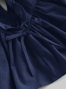 Maija Kids Maija Kids Blus Anak Perempuan Berkerah Bulat Lengan Pendek - Navy Blue - View 3