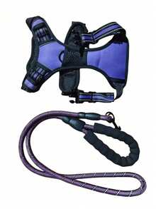 2pcs Reflective Dog Harness And 1.5m Leash Set, Breathable Pet Chest Strap Harness Suitable For Small/Medium/Large Dogs And Cats, Puppy Chest Strap And Leash Accessory Set - Purple - View 12