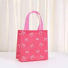 Pack Of 6/12/24, Sweet Bowknot Printed Non-Woven Tote Bags, Birthday Gift Packaging Bags, Creative Small Fresh Holiday Gift Bags - multicolor - View 10