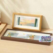 1 khung ảnh gỗ hình chữ nhật đơn giản, sáng tạo, có thể để bàn, dùng để viết thư pháp và vẽ tranh, với các câu trích dẫn, phong cách retro. - Nhiều màu - Xem 1
