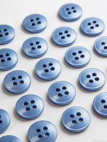50/100/200/300/500/1000 Pcs Buttons - Light Blue Vintage Round Buttons For DIY Projects, Shirts, Sewing, Small Accessories (E.G., Wallets) And DIY Wallet Making. - Light blue - View 4