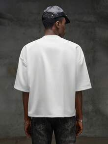 NEON BLANC Men's Rhinestone Print Short Sleeve T-Shirt, Vacation, Father's Day Gifts - White - View 4