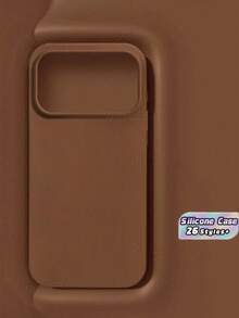 1 pieza Funda de teléfono de acabado mate de lujo VOUVI en color marrón, compatible con iPhone 17/16/15/14/13/12/11 Pro Max; Funda protectora minimalista y de negocios, compatible con iPhone 17/Air/16/15/14 Plus; Nuevas fundas protectoras y accesorios para teléfonos - Marrón claro - Ver 2