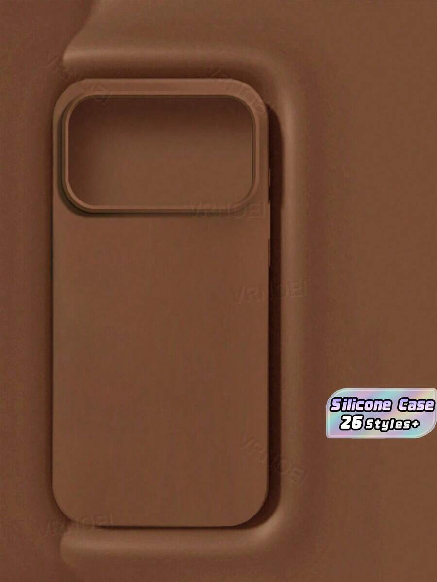 1 pieza Funda de teléfono de acabado mate de lujo VOUVI en color marrón, compatible con iPhone 17/16/15/14/13/12/11 Pro Max; Funda protectora minimalista y de negocios, compatible con iPhone 17/Air/16/15/14 Plus; Nuevas fundas protectoras y accesorios para teléfonos