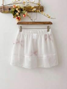 Dazy Kids Young Girl Butterfly Decor Elastic Waist Skirt Summer - White - View 2