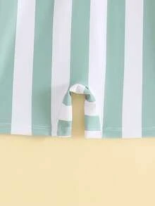 Infant/Toddler Boys' Striped Zip-Up Long Sleeve Swimsuit - Green - View 5