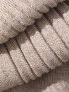 DAZY Women's Simple Solid Color Halter Ribbed Knit Dress, Summer - Khaki - View 11
