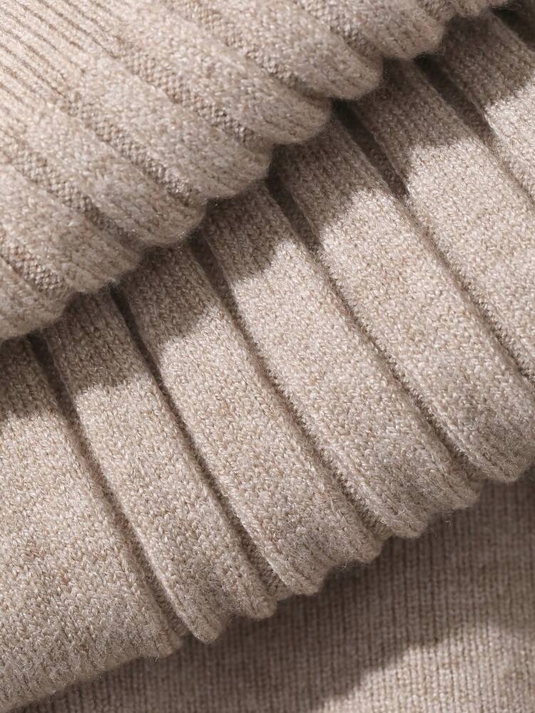 Women's Simple Solid Color Halter Ribbed Knit Dress, Summer