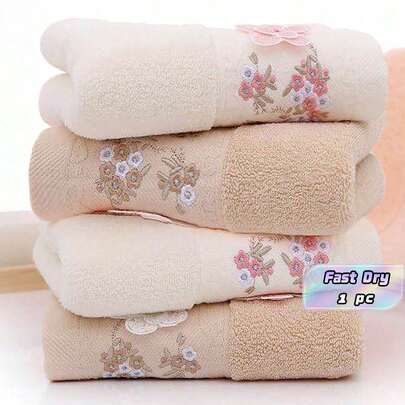 27.5in * 55.1-Inch Embroidered Bath Towel, Embroidered Design, Romantic And Fashionable, Couple Style, Soft And Skin Friendly Suitable For Family Use, Daily Use, Bathroom Gym. Hotel. Daily Necessities Gift Giving For Valentine's Day And Mother's Day