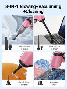 Teckwe 3 In 1 Cordless Vacuum Cleaner - Powerful Suction,Air Extraction, And Blowing Functions - Long Lasting Lithium Battery,Foam Filter, And Accessory Kit Included For Car And Home Cleaning - wireless - View 3