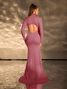 SHEIN Cherish Maternity Trang phục chụp ảnh bà bầu - Bụi hồng - Xem 2