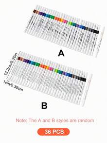 36 Colors Acrylic Paint Marker Pens, Suitable For Drawing And Art DIY Creation, Waterproof, Washable, Can Be Used For Painting On Fabric, Glass, Ceramic, Plastic And Most Surfaces,Paint Stationery For Art DIY Creation, Sketching, And Creating Beautiful Artworks In Offices, Schools, Students, Stationery, And School Supplies - Multicolor - View 11