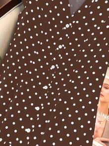 GlowEve CURVE Plus Size V-Neck Casual Dress, Elegant & Versatile For Daily, Vacation, Wedding, Party, Slimming & Flattering - Brown - View 4