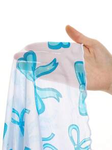 Capa de Proteção Solar com Estampa de Laço Aleatória para Meninas - Azul - Visão 3