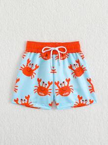 Quần short đi biển bằng vải dệt in hình cua dành cho bé trai sơ sinh/trẻ nhỏ, thích hợp cho bãi biển, kỳ nghỉ hè. - Nhiều màu - Xem 3