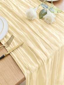 1PC Lightweight Bohemian Gauze Fabric Rectangular Tablecloth For Weddings, Bridal Events, Birthday Parties, Celebrations, And Gatherings Table Decoration - New Beige - View 8
