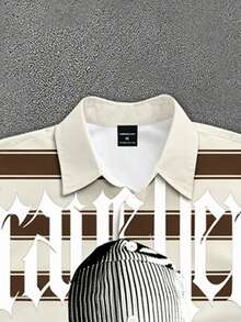 Manfinity EMRG Unisex Retro Street Portrait Print Striped Short Sleeve Shirt, Music Festival Shirt - Multicolor - View 3