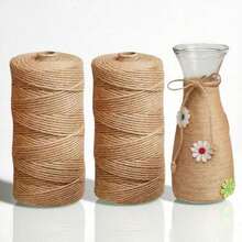 2mm Cuerda de yute natural, cuerda decorativa de yute, manualidades DIY, embalaje de regalos, jardinería, decoración de bodas y fiestas - Marrón - Ver 5