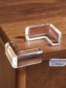 8/12Pcs Crystal Clear Furniture Corner Guards - Heavy Duty PVC Edge Protectors For Proofing Sharp Tables & Cabinets 2.5J Impact-Resistant Bumpers | Anti-Slip Adhesive Pads For Walls, TV Stands & Nursery Furniture Invisible Home Kit - White - View 1