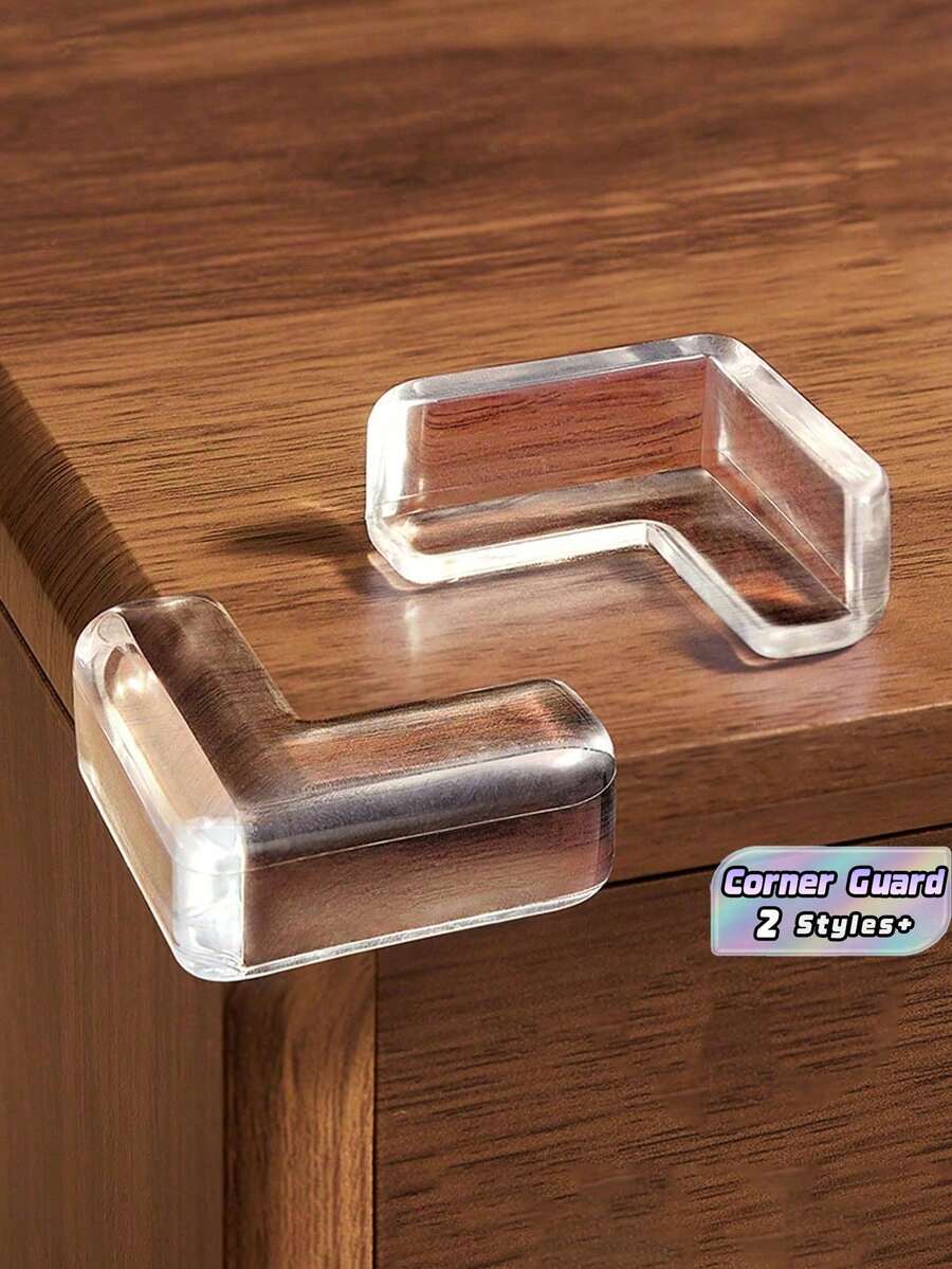 8/12Pcs Crystal Clear Furniture Corner Guards - Heavy Duty PVC Edge Protectors For Proofing Sharp Tables & Cabinets 2.5J Impact-Resistant Bumpers | Anti-Slip Adhesive Pads For Walls, TV Stands & Nursery Furniture Invisible Home Kit - White - View 1
