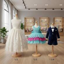 1 pièce Mini mannequin de forme humaine à base carrée pour la couture, accessoire de présentation de vêtements et d'enseignement. - Beige - View 10