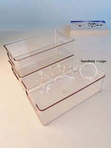2 Pieces Multifunctional Storage Box, Drawer Style Desktop Cosmetics Storage Box, Combined Transparent Plastic Drawer Sorting Box, Widely Used, Transparent Dressing Table Storage Box, Exquisite Storage Box, Desktop Drawer Partition Sorting Box, Can Be Used To Store Cosmetics, Jewelry, Kitchen, Bedroom, Bathroom, Office, Etc. - Multicolor - View 6