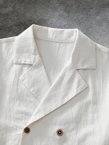 GENTILAND Áo sơ mi nam cổ điển thanh lịch dành cho công sở, thích hợp mặc đi làm hàng ngày. - trắng - Xem 3