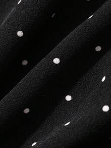 Dazy Plus Ruffled Hem Korean Style Polka Dot Casual Loose Shorts, Plus Size Summer - Black - View 3