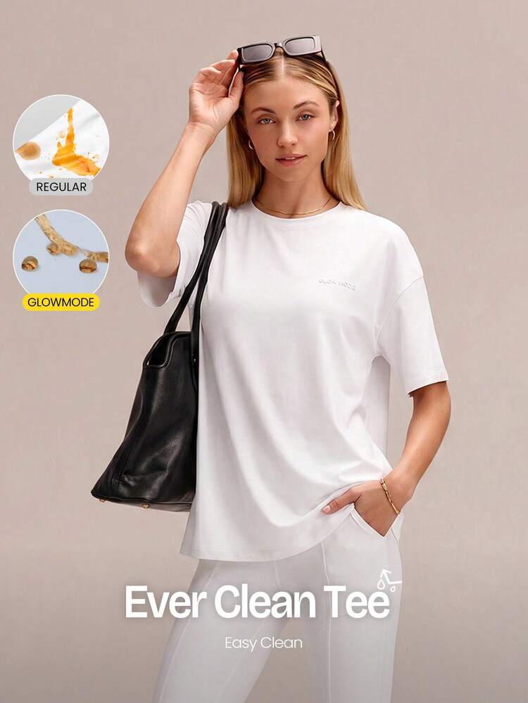 Pima Cotton Chill Out Oversized Ultra-Soft Breathable Splash-Resistant Tee With Embossed Logo Summer Daily Casual Wear