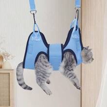 1 Pc Cat & Dog Nail Clippers, Suitable For Medium & Small Pets, Hanging Grooming Bag For Bathing, Medicating, Trimming, Soft & Comfortable Material, Pet Grooming Hammock - Baby Blue - View 9