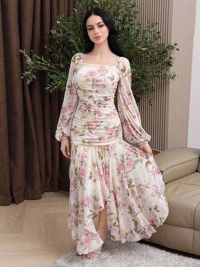 Feyla Đầm in hoa thanh lịch dành cho nữ