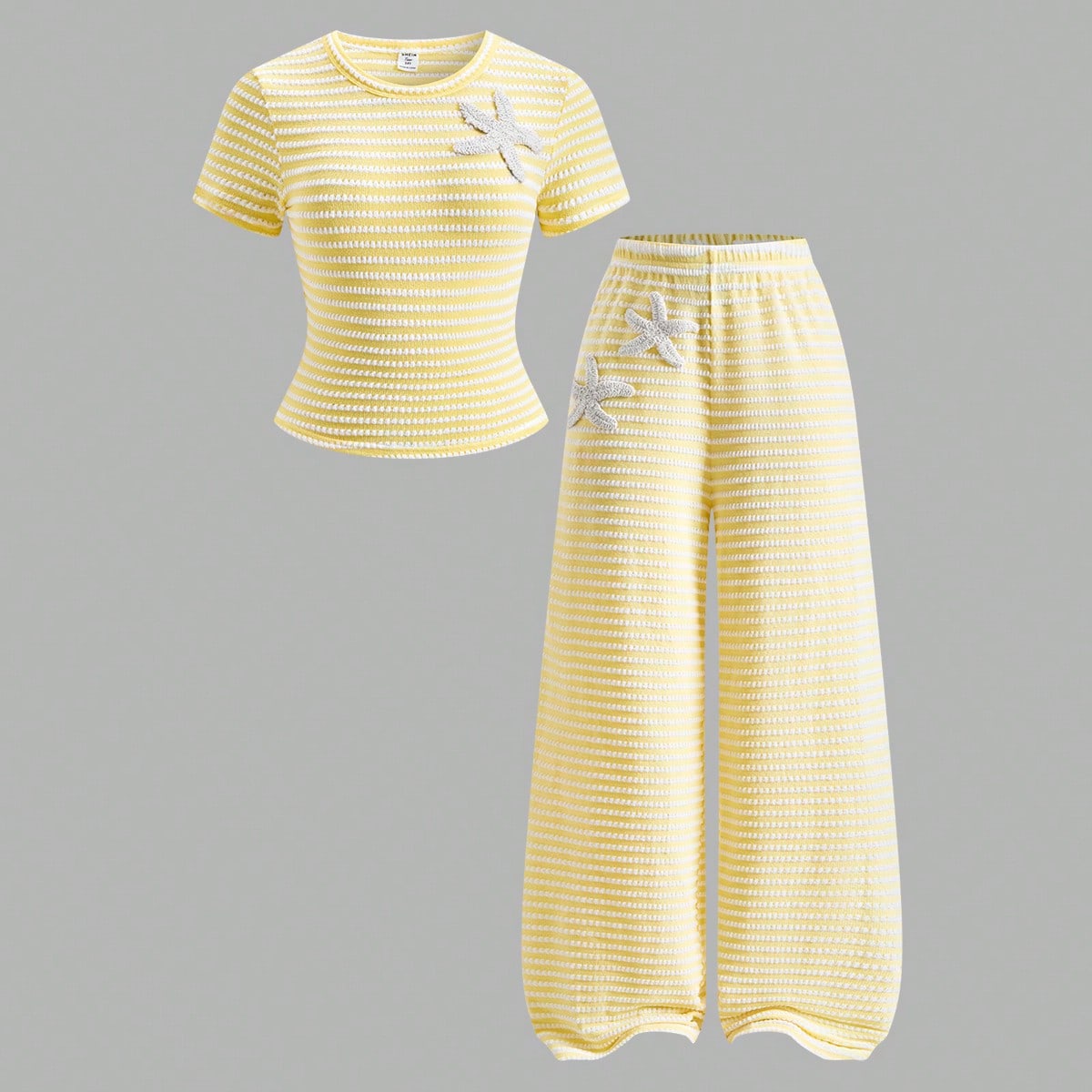 Conjunto de camiseta y pantalones a juego a rayas para adolescentes